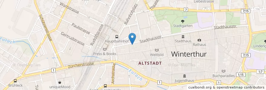 Mapa de ubicacion de Keba3y en Швейцария, Цюрих, Bezirk Winterthur, Winterthur.