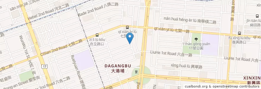 Mapa de ubicacion de 鲁十二 en Tayvan, Kaohsiung, 新興區, 三民區.