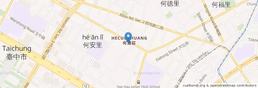Mapa de ubicacion de 阿三哥擔仔麵 en Taiwan, Taichung, 西屯區.