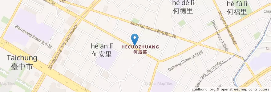 Mapa de ubicacion de 樹丼食堂 en Taiwan, 臺中市, 西屯區.