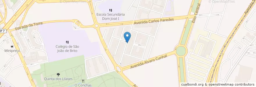 Mapa de ubicacion de Rota do Pão en 포르투갈, Área Metropolitana De Lisboa, Lisboa, Grande Lisboa, 리스본, Lumiar.