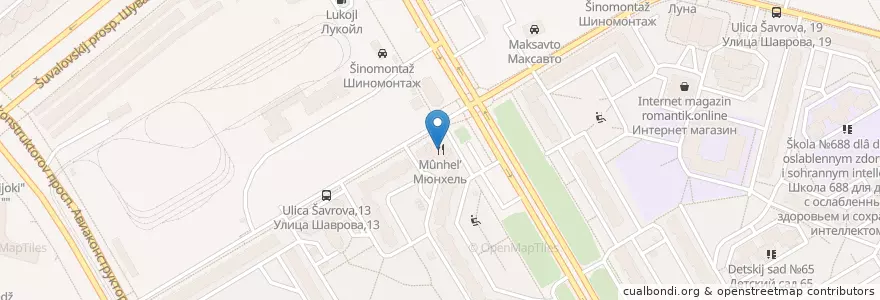 Mapa de ubicacion de Мюнхель en Russia, Northwestern Federal District, Leningrad Oblast, Saint Petersburg, Приморский Район, Округ Юнтолово.