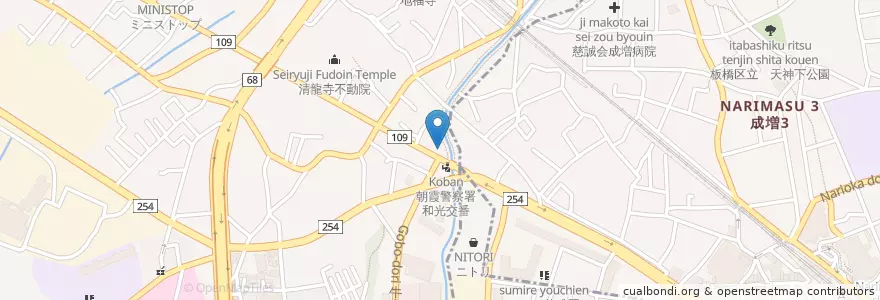 Mapa de ubicacion de 昭和シェル en 일본, 사이타마현, 和光市.