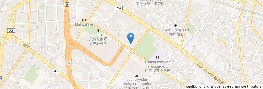 Mapa de ubicacion de 豊島郵便局 en Giappone, Tokyo, Toshima.