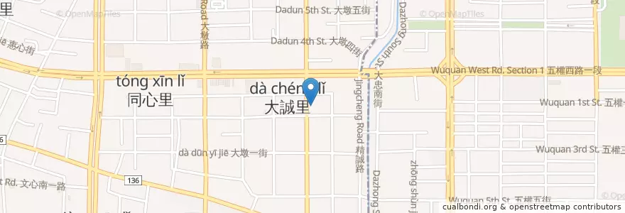 Mapa de ubicacion de 八方雲集 en تایوان, تایچونگ, 南屯區.