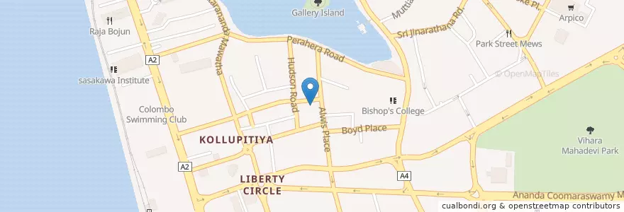 Mapa de ubicacion de St. Margerets convent en Sri Lanka, බස්නාහිර පළාත, Distrikt Colombo, Colombo.