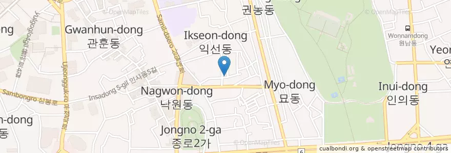 Mapa de ubicacion de 창화당 en کره جنوبی, سئول, 종로구, 종로1·2·3·4가동.