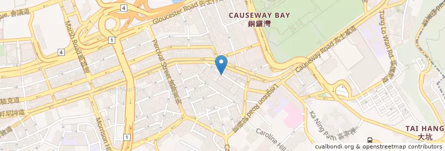 Mapa de ubicacion de 連和燒味餐廳 en Cina, Guangdong, Hong Kong, Hong Kong, Nuovi Territori, 灣仔區 Wan Chai District.