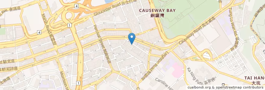 Mapa de ubicacion de 優點點心專門店 King’s Dimsum en China, Guangdong, Hongkong, Hong Kong Island, New Territories, 灣仔區 Wan Chai District.