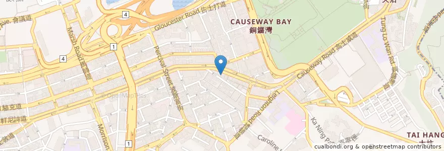Mapa de ubicacion de 渣哥1996 en Китай, Гуандун, Гонконг, Гонконг, Новые Территории, 灣仔區 Wan Chai District.