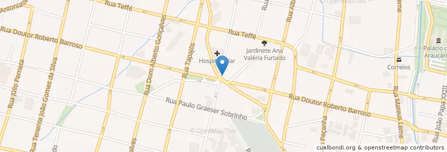 Mapa de ubicacion de Bonde Pizzas en ブラジル, 南部地域, パラナ, Região Geográfica Intermediária De Curitiba, Região Metropolitana De Curitiba, Microrregião De Curitiba, クリチバ.