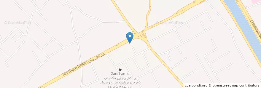 Mapa de ubicacion de بانک صادرات en Irão, استان فارس, شهرستان شیراز, بخش مرکزی, شیراز.