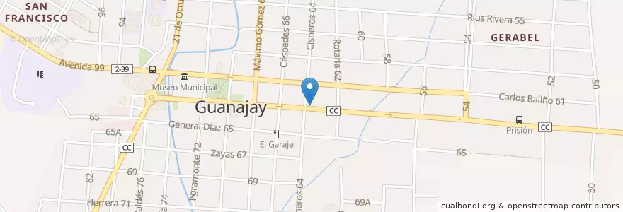 Mapa de ubicacion de CUM Guanajay en キューバ, Artemisa, Guanajay, Ciudad De Guanajay.