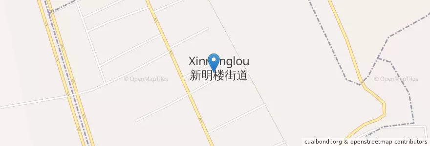 Mapa de ubicacion de 新明楼街道 en 中国, 陕西省, 榆林市 (Yulin), 榆阳区 (Yuyang), 新明楼街道.