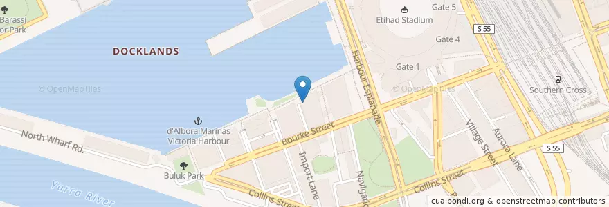 Mapa de ubicacion de Watermark en Australia, Victoria, City Of Melbourne.