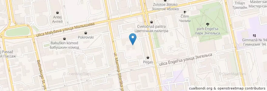Mapa de ubicacion de Партус en Russia, Ural Federal District, Sverdlovsk Oblast, Yekaterinburg Municipality.