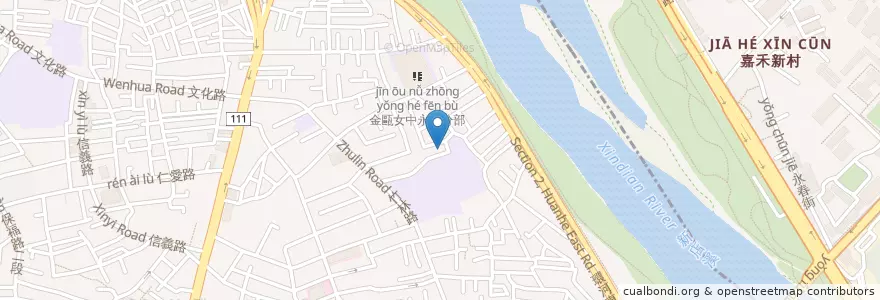 Mapa de ubicacion de 網溪國小地下停車場入口 en Тайвань, Новый Тайбэй, 永和區.