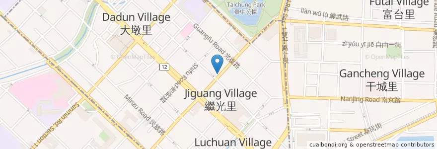 Mapa de ubicacion de 彩榮川味牛肉麵 en Taiwan, Taichung, Central District.