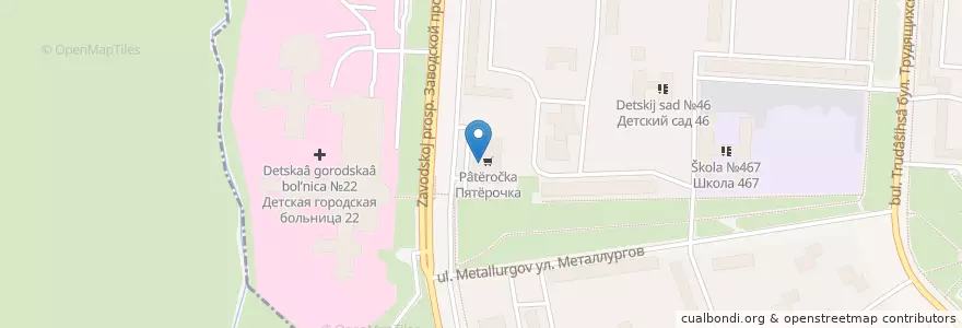 Mapa de ubicacion de Горздрав en 俄罗斯/俄羅斯, Северо-Западный Федеральный Округ, 列宁格勒州, Санкт-Петербург, Пушкинский Район, Шушары.