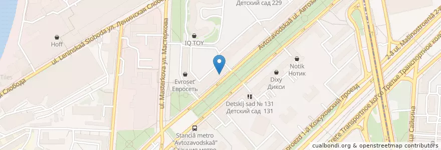 Mapa de ubicacion de МКБ en Russia, Distretto Federale Centrale, Москва, Южный Административный Округ, Даниловский Район.