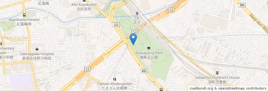 Mapa de ubicacion de 災害用飲用水給水所 en Japonya, 東京都, 北区.