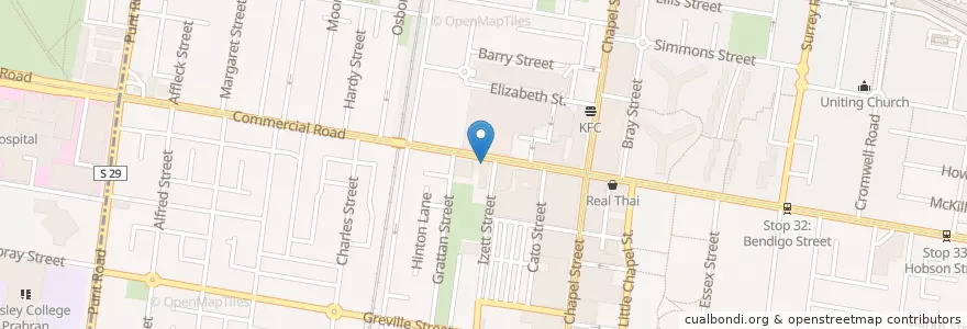 Mapa de ubicacion de Bella's Pizza & Pasta en Australie, Victoria, City Of Stonnington.