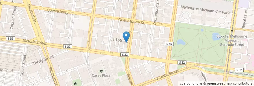Mapa de ubicacion de John Curtin Hotel en Australie, Victoria, City Of Melbourne.