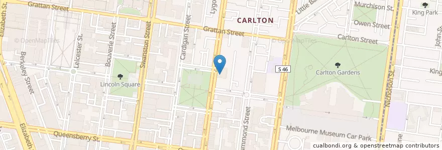 Mapa de ubicacion de Lygon Street Car Park en 澳大利亚, 维多利亚州, City Of Melbourne.