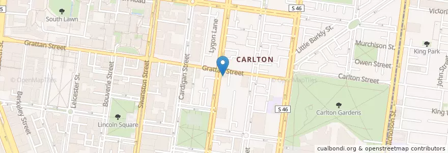 Mapa de ubicacion de Alpino Restaurant en Austrália, Victoria, City Of Melbourne.