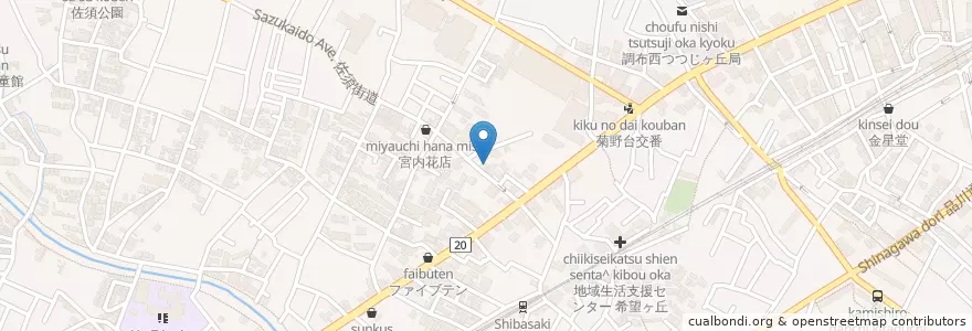 Mapa de ubicacion de つつじヶ丘キリスト教会 en 日本, 東京都, 調布市.