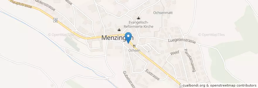 Mapa de ubicacion de Raiffeisenbank Menzingen-Neuheim en Suiza, Zug, Menzingen.