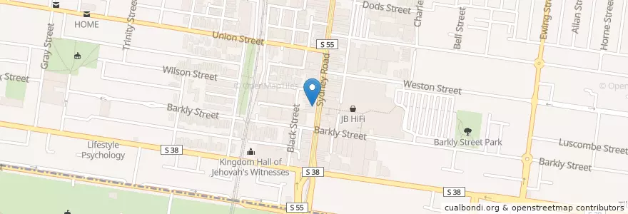 Mapa de ubicacion de Kevabs en Австралия, Виктория, City Of Moreland.