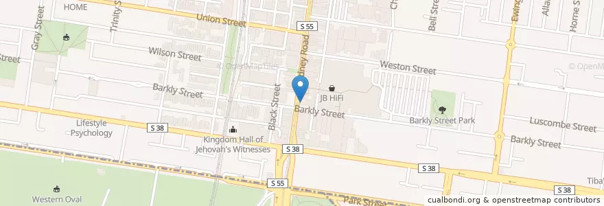 Mapa de ubicacion de Pachamama's Kitchen en 오스트레일리아, Victoria, City Of Moreland.