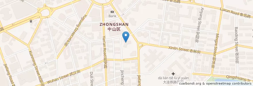 Mapa de ubicacion de 兴业银行 en China, Liaoning, 中山区, 大连市, 桂林街道.
