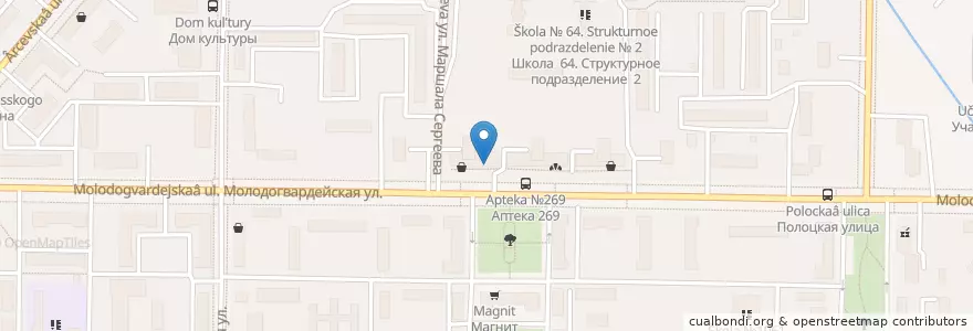 Mapa de ubicacion de Отделение связи №121351 en Rusland, Centraal Federaal District, Moskou, Западный Административный Округ, Район Кунцево.