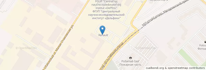 Mapa de ubicacion de Зенит en Rusia, Distrito Federal Central, Москва, Западный Административный Округ, Район Очаково-Матвеевское.