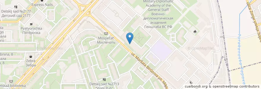 Mapa de ubicacion de Зенит en Russia, Distretto Federale Centrale, Москва, Северо-Западный Административный Округ, Район Щукино.