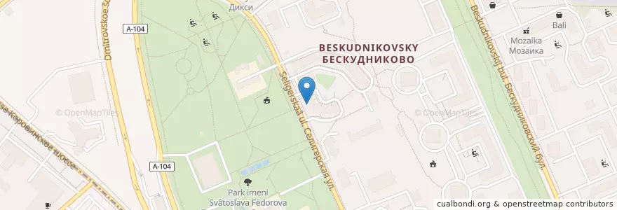 Mapa de ubicacion de МидоДент en Russie, District Fédéral Central, Moscou, Северный Административный Округ, Бескудниковский Район.