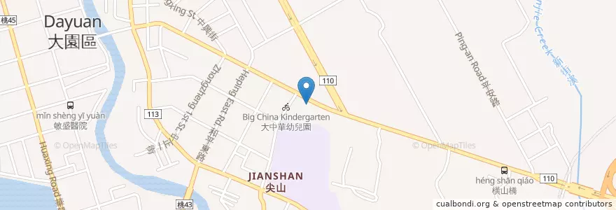 Mapa de ubicacion de 豐米便當 en 台湾, 桃園市, 大園区.