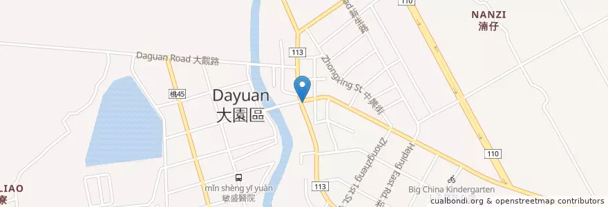 Mapa de ubicacion de 85度c en 臺灣, 桃園市, 大園區.