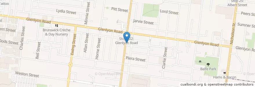 Mapa de ubicacion de Lygon Pharmacy en Australia, Victoria, City Of Moreland.