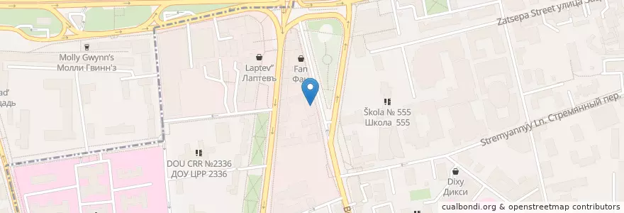 Mapa de ubicacion de Мособлбанк en Rússia, Distrito Federal Central, Москва, Центральный Административный Округ, Район Замоскворечье.