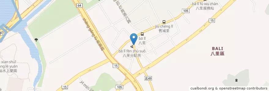 Mapa de ubicacion de 黑砂糖剉冰 en Taiwán, Nuevo Taipéi, 八里區.