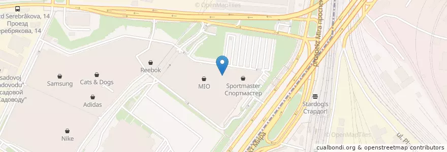 Mapa de ubicacion de Люксор Центр en 러시아, Центральный Федеральный Округ, Москва, Северо-Восточный Административный Округ.