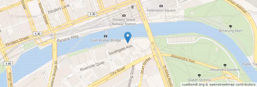 Mapa de ubicacion de Southgate Food Court en Australia, Victoria, City Of Melbourne.
