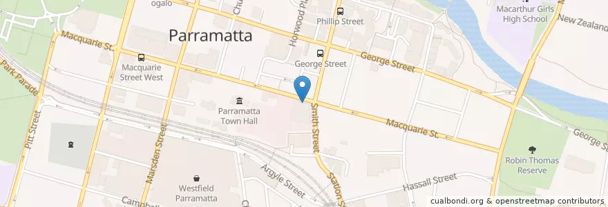 Mapa de ubicacion de Sharetea en オーストラリア, ニューサウスウェールズ, Sydney, City Of Parramatta Council.