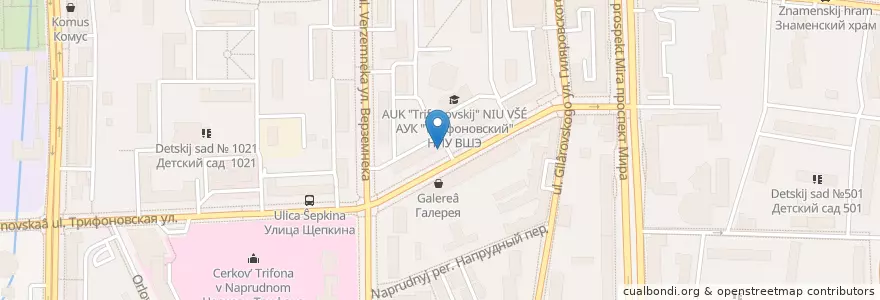 Mapa de ubicacion de Аптека.ру en Rusia, Distrito Federal Central, Москва, Distrito Administrativo Central, Мещанский Район.