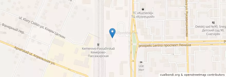 Mapa de ubicacion de Вкусно быстро en ロシア, シベリア連邦管区, ケメロヴォ州, ケメロフスキー地区, ケメロヴォ管区.