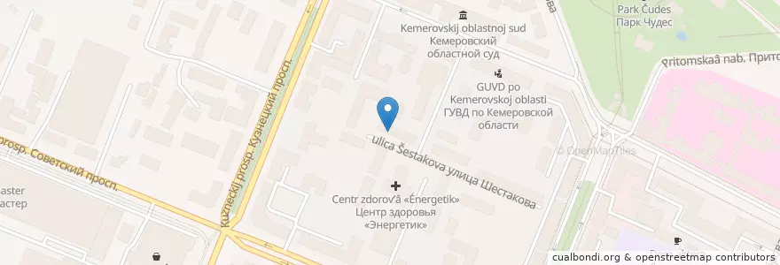 Mapa de ubicacion de КОфис (салон-кофейня) en Russland, Föderationskreis Sibirien, Oblast Kemerowo, Кемеровский Муниципальный Округ, Кемеровский Городской Округ.