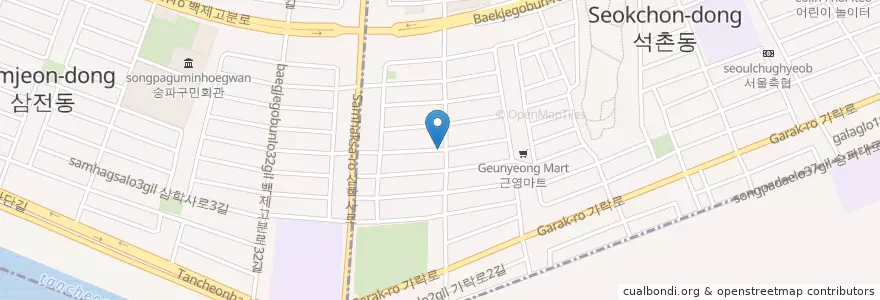 Mapa de ubicacion de Modern b en Coreia Do Sul, Seul, 송파구, 석촌동.